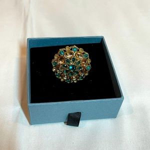 Turquoise stone adjustable ring